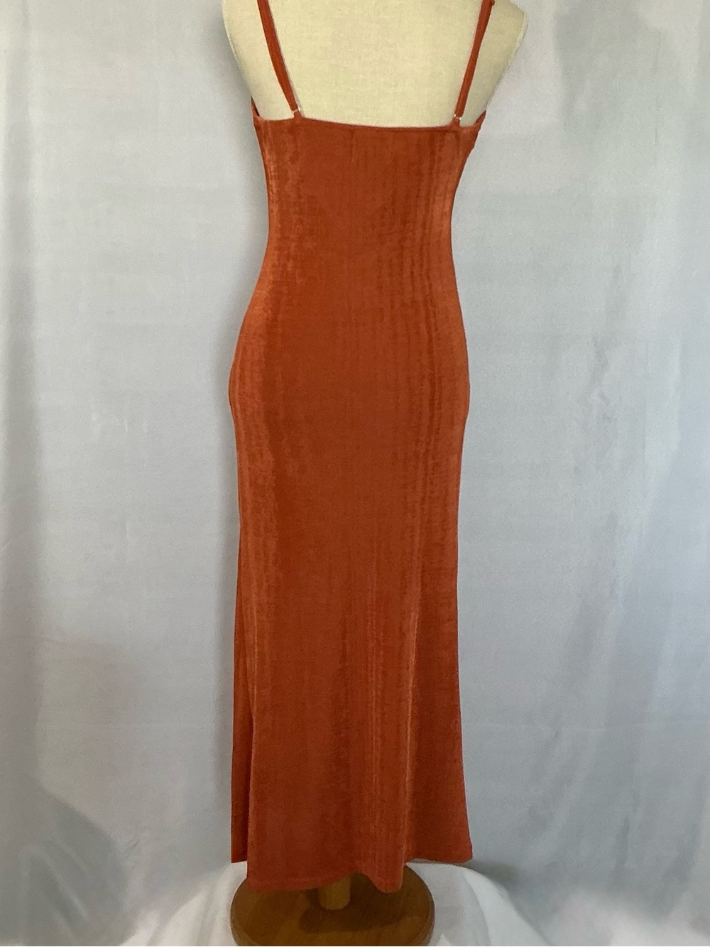 Hello Molly Rust Orange Draped Slit Maxi Dress US 6 NWT - Picture 2 of 5